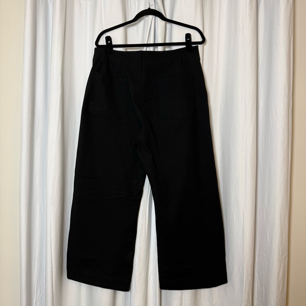Maeve Colette Black Ponte Wide Leg Cropped Pants High Rise Women’s 33 - Picture 5 of 11